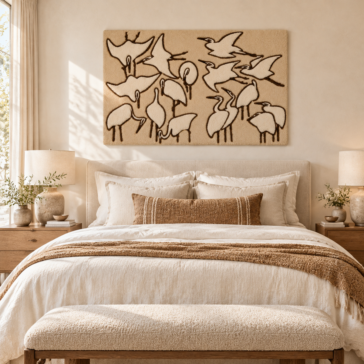 Cranes from Quick Lessons in Simplified Drawing by Katsushika Hokusai — room setting