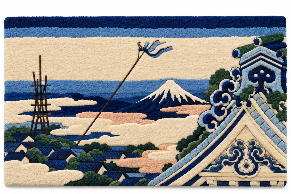 Honganji Temple at Asakusa in Edo by Katsushika Hokusai — front product view [product-light]