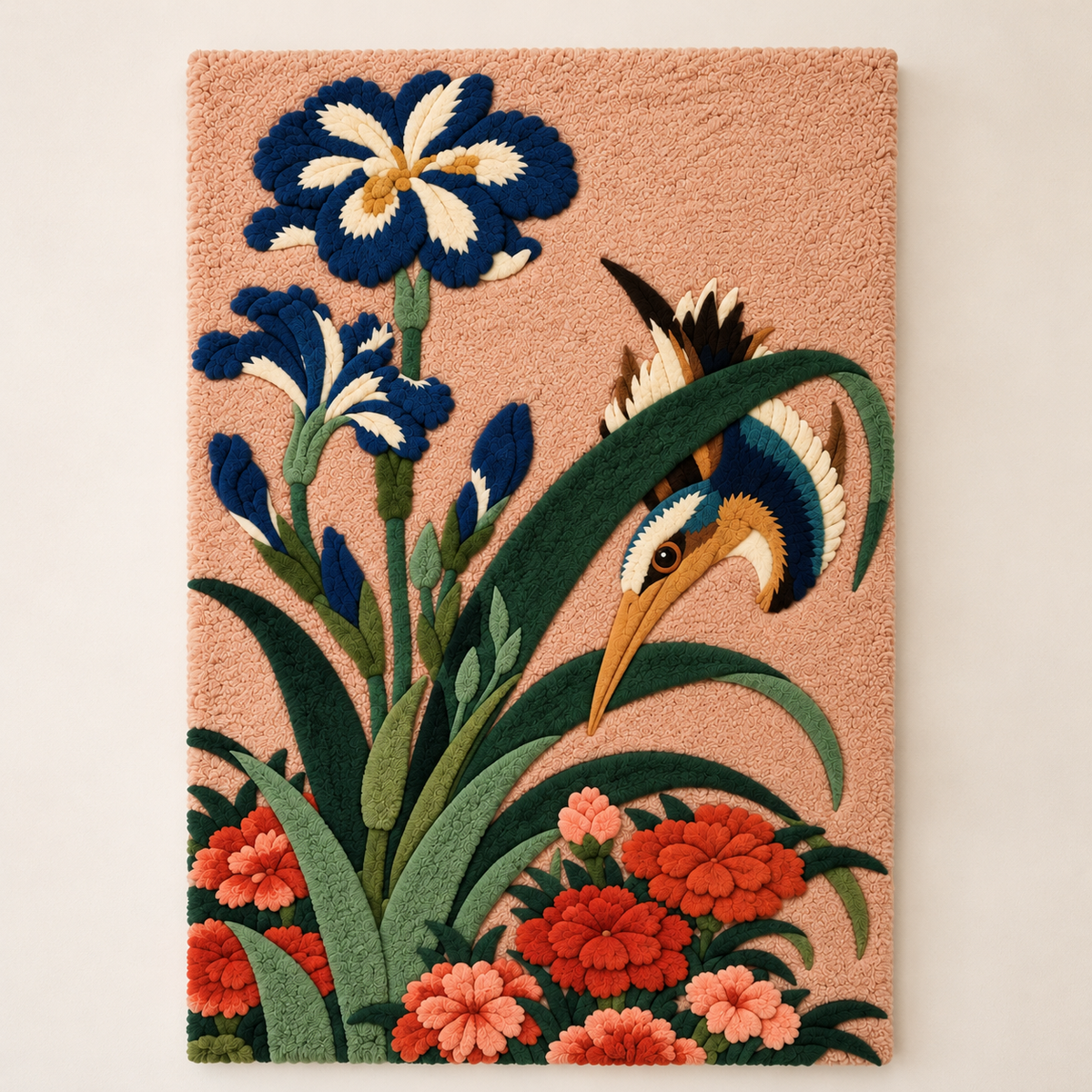 Kingfisher with Iris and Wild Pinks by Katsushika Hokusai — additional product view