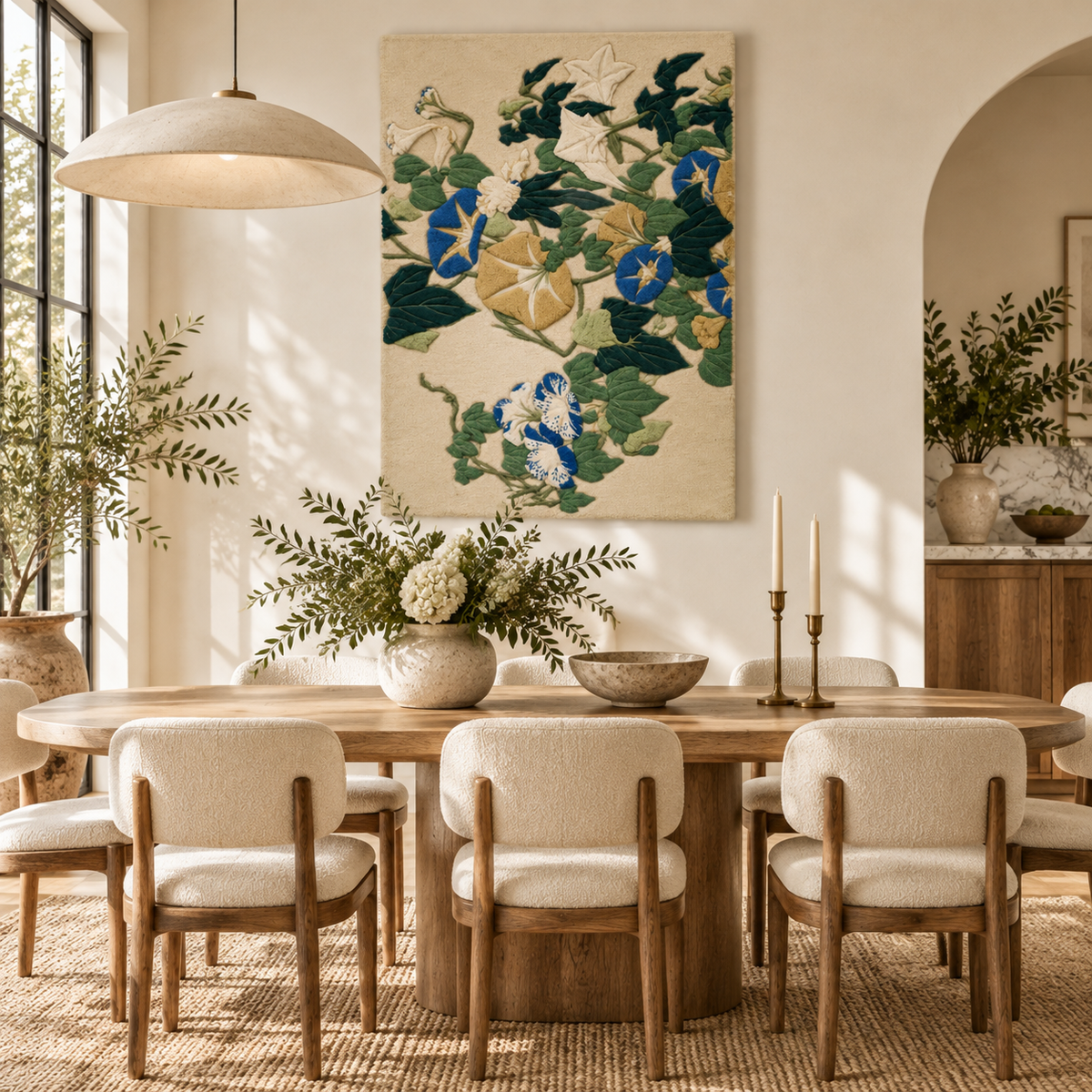 Morning Glories in Flowers and Buds by Katsushika Hokusai — room setting