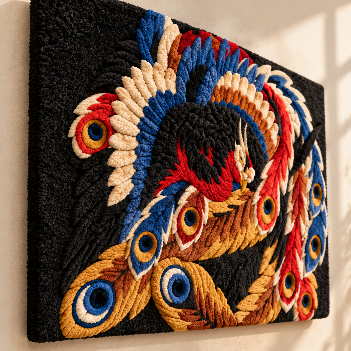 Phoenix, Ceiling Painting at Ganshoin Temple by Katsushika Hokusai — angled relief view