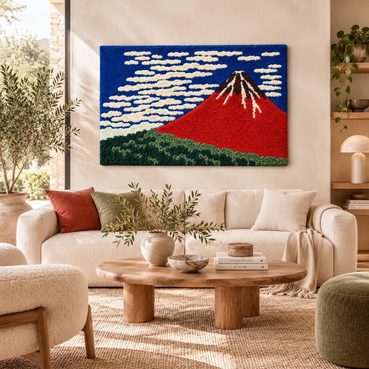 South Wind, Clear Sky (Red Fuji) by Katsushika Hokusai — room setting