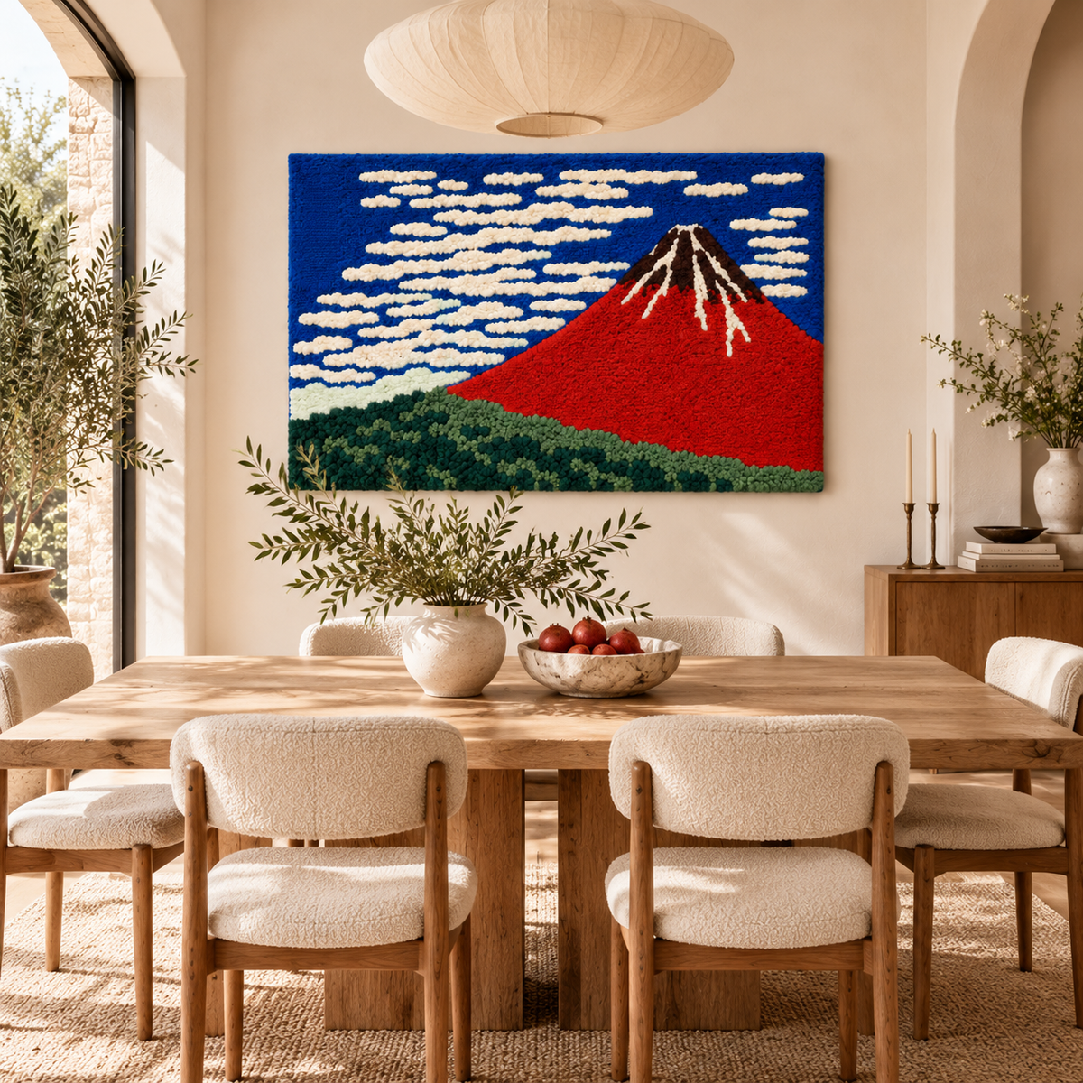 South Wind, Clear Sky (Red Fuji) by Katsushika Hokusai — room setting