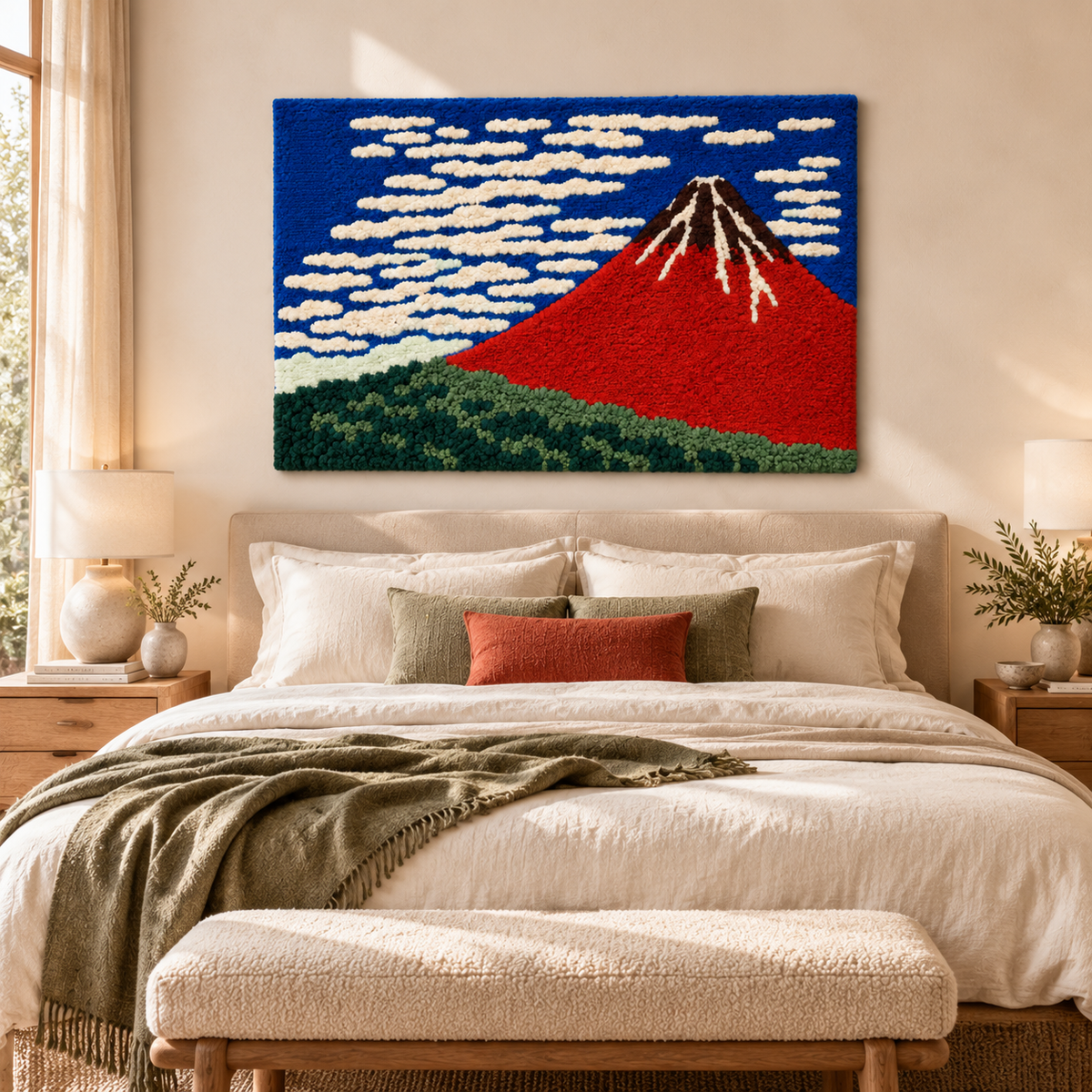 South Wind, Clear Sky (Red Fuji) by Katsushika Hokusai — room setting