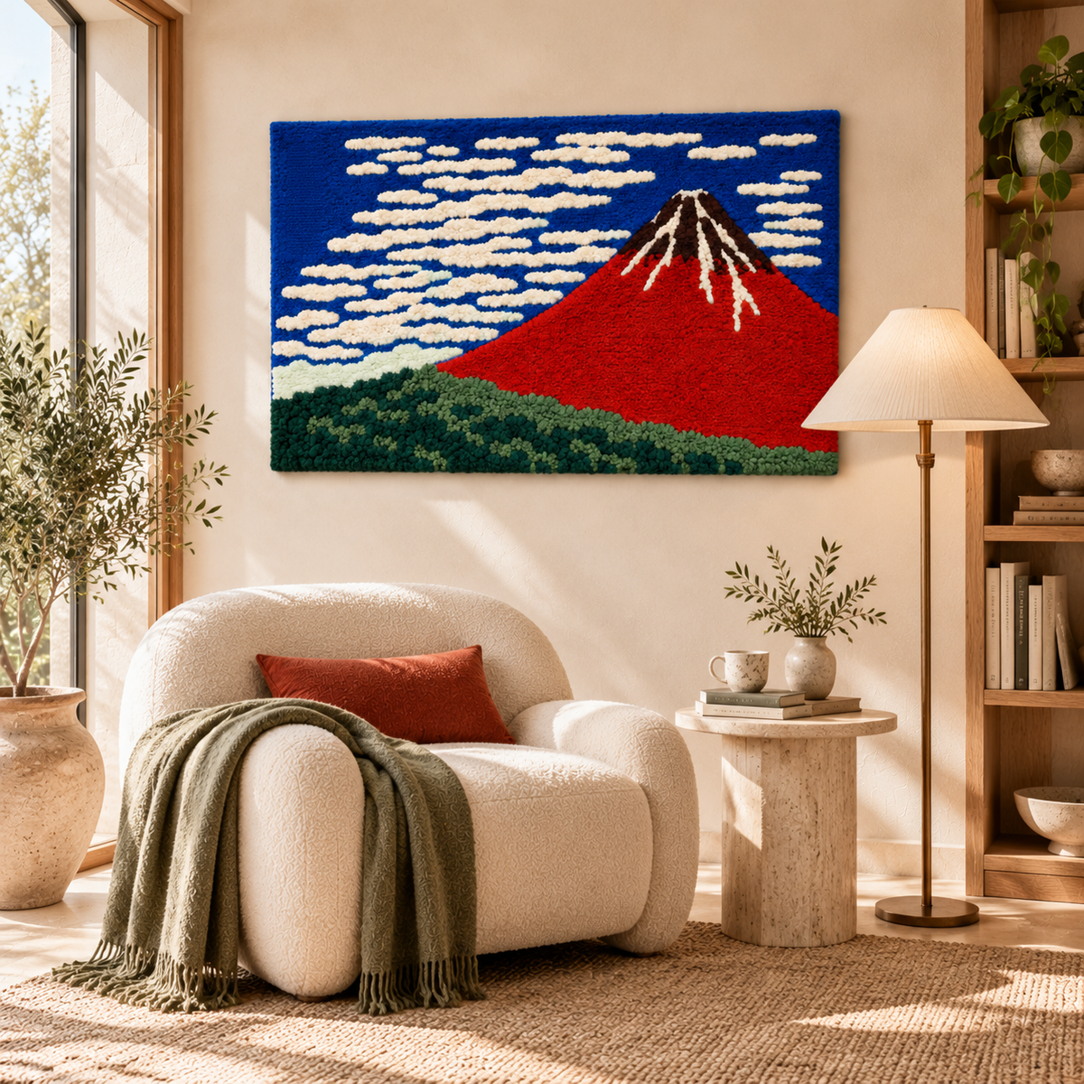 South Wind, Clear Sky (Red Fuji) by Katsushika Hokusai — room setting
