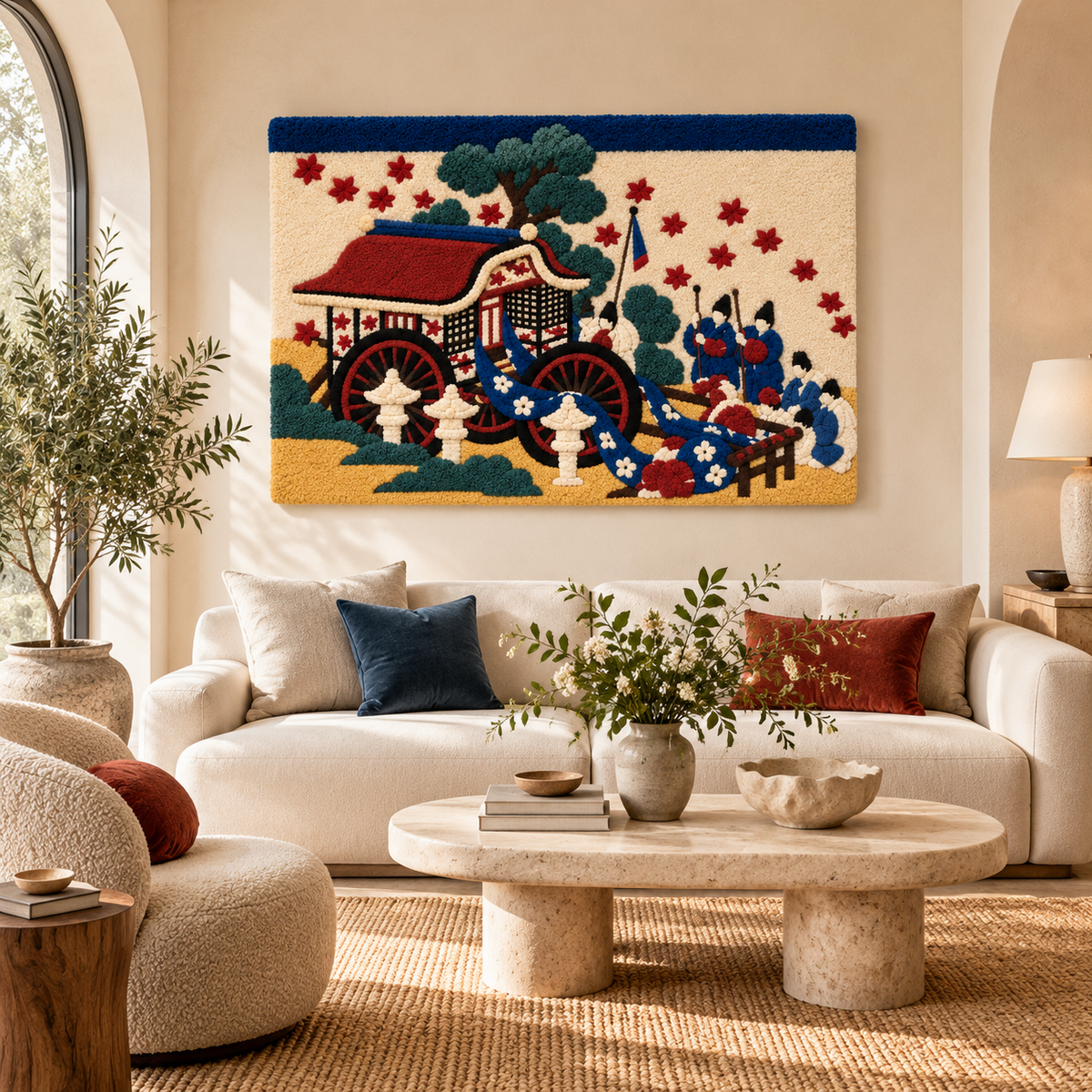 The Bullock Cart by Katsushika Hokusai — room setting