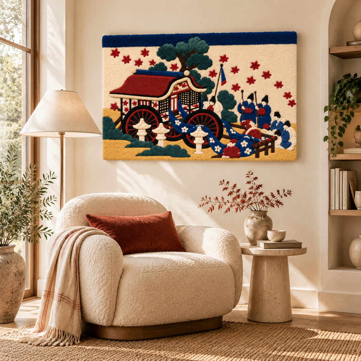 The Bullock Cart by Katsushika Hokusai — room setting