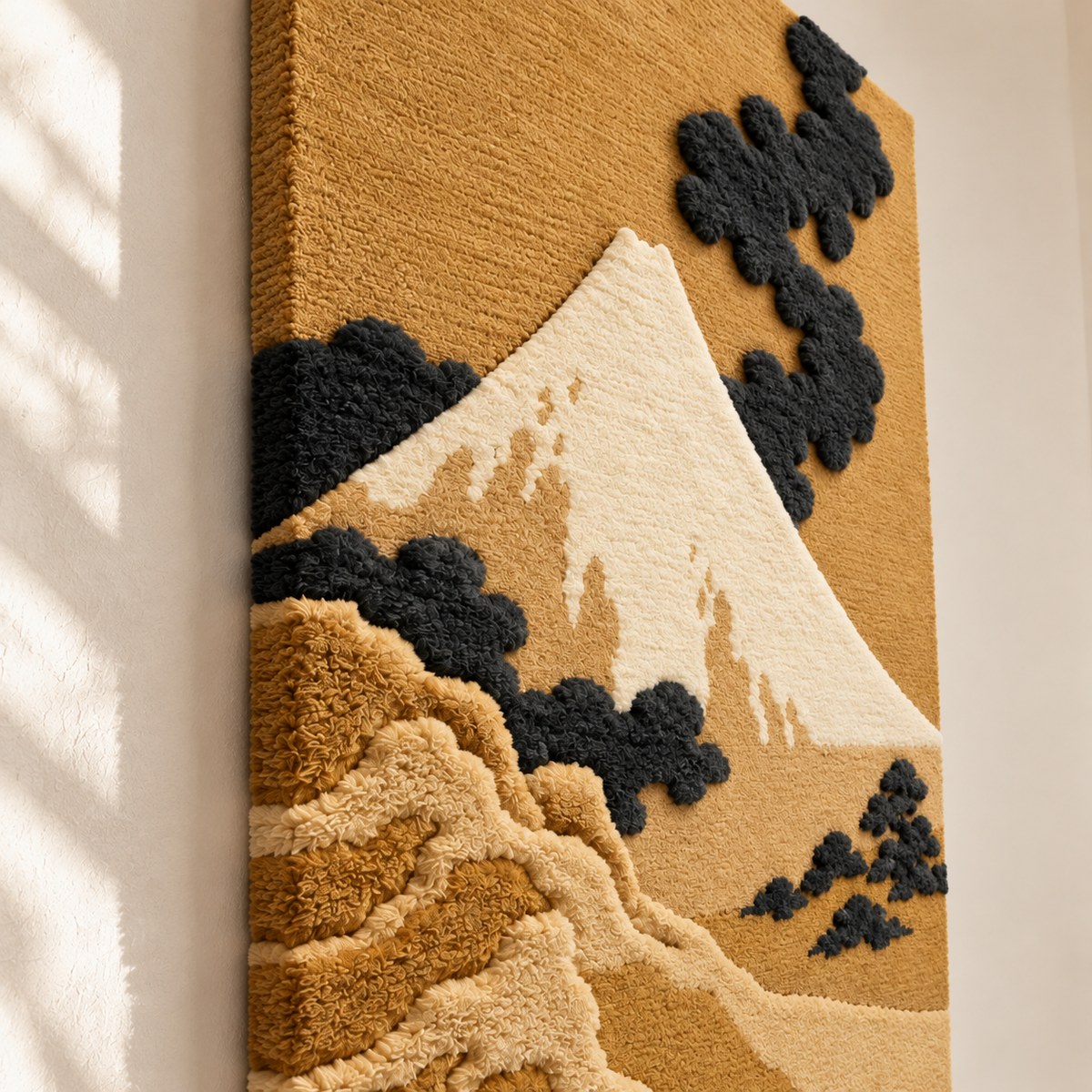 The Dragon of Smoke Escaping from Mount Fuji by Katsushika Hokusai — angled relief view