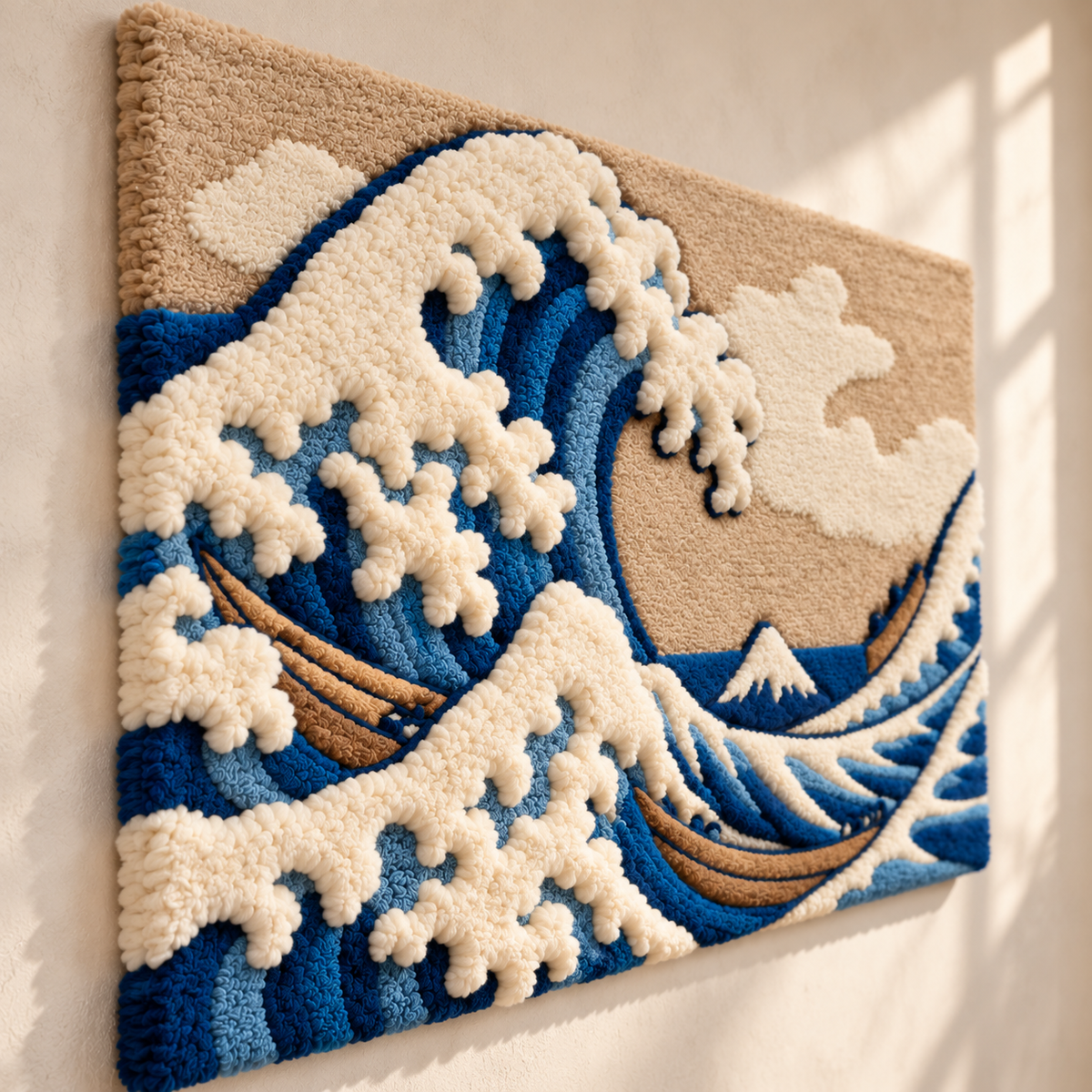 The Great Wave off Kanagawa by Katsushika Hokusai — angled relief view