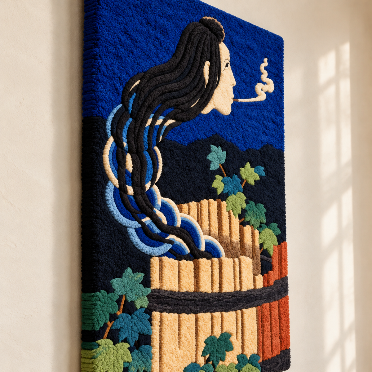 The Mansion of the Plates (The Ghost of Okiku) by Katsushika Hokusai — angled relief view
