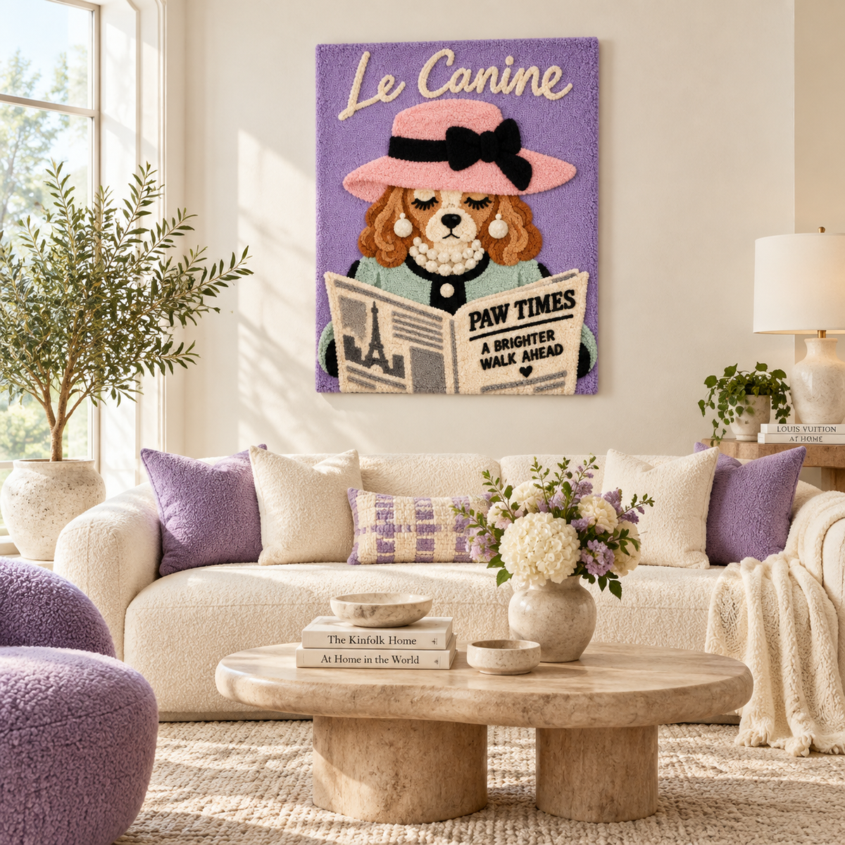 Le Canine Lavender Gazette — front-facing room scene [room-front]