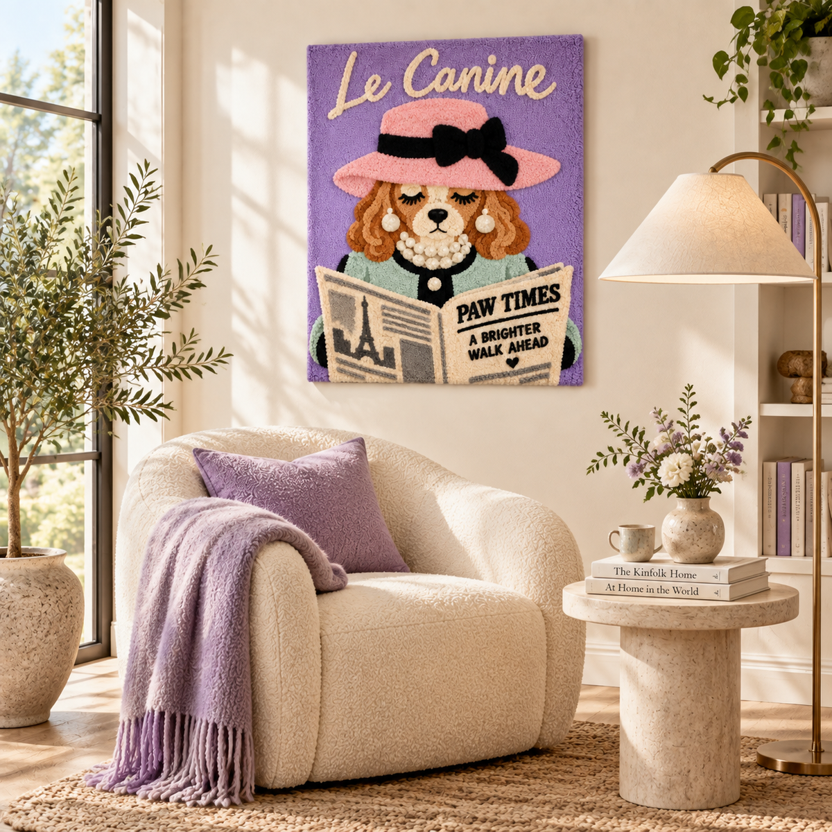 Le Canine Lavender Gazette — room setting