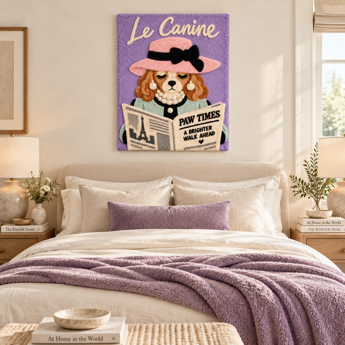 Le Canine Lavender Gazette — room setting