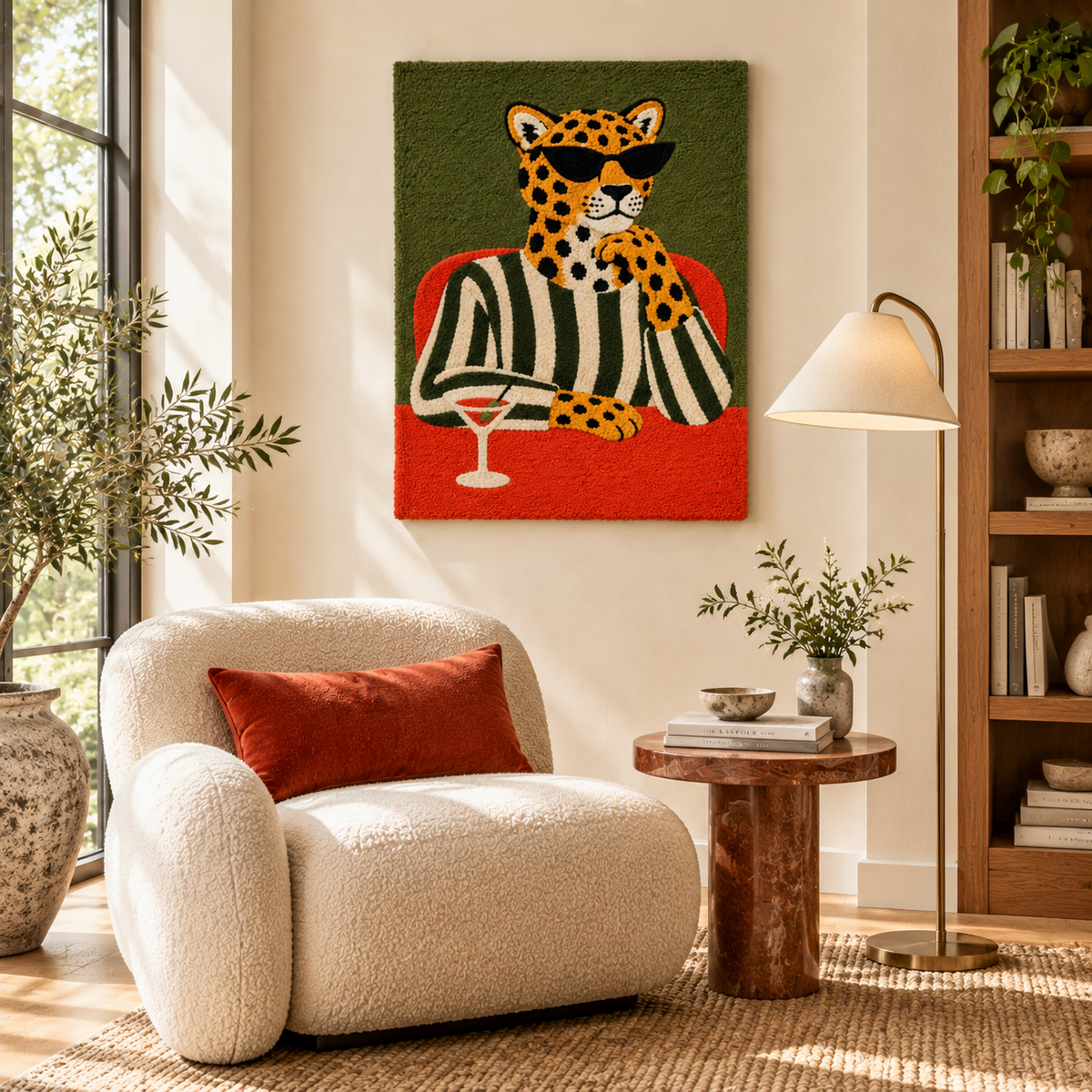 Leopard at Aperitif Hour — room setting