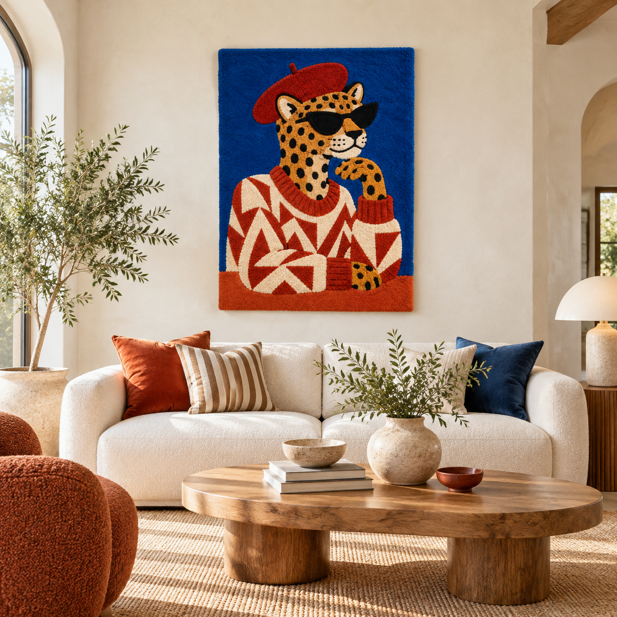 Leopard in a Scarlet Beret — front-facing room scene [room-front]