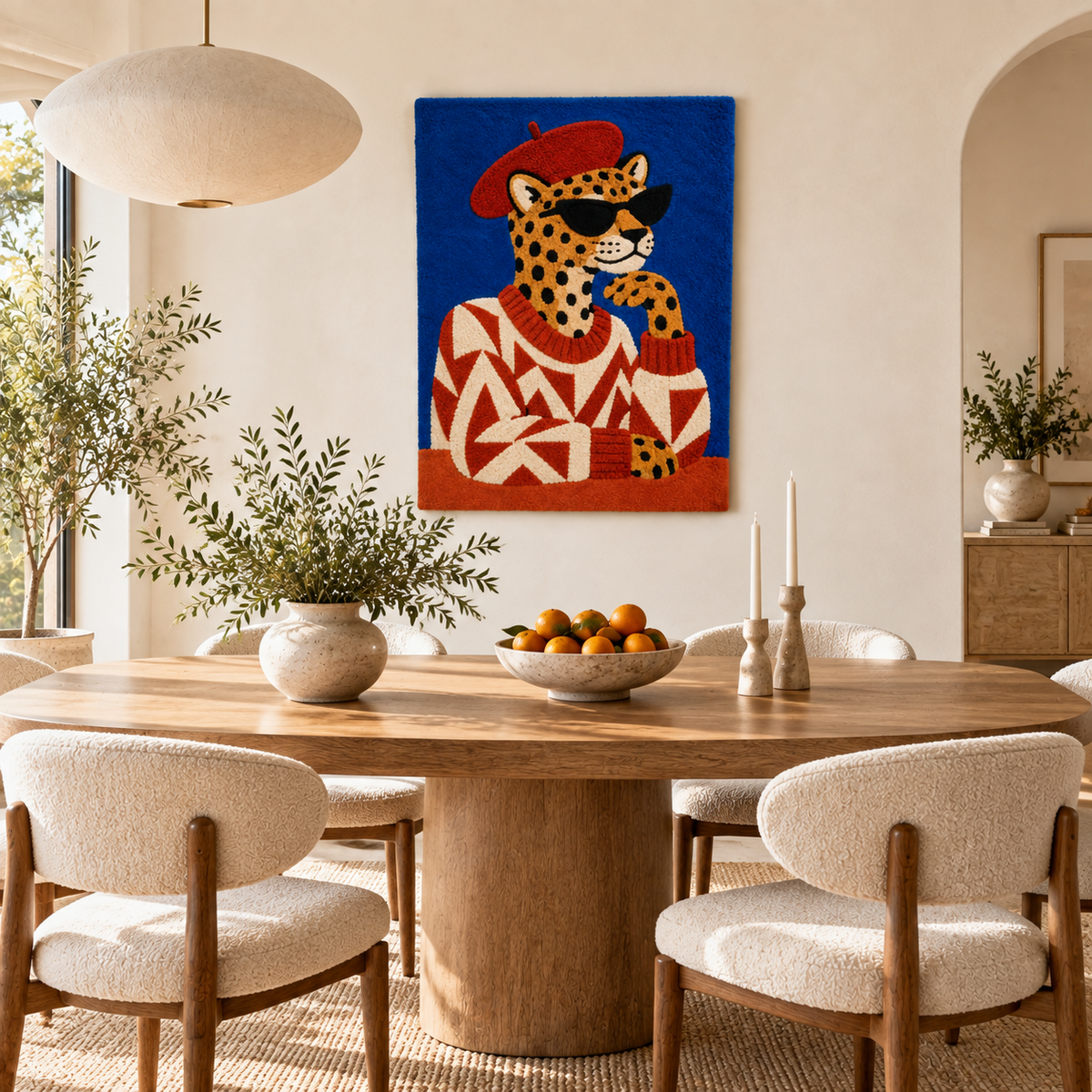 Leopard in a Scarlet Beret — room setting