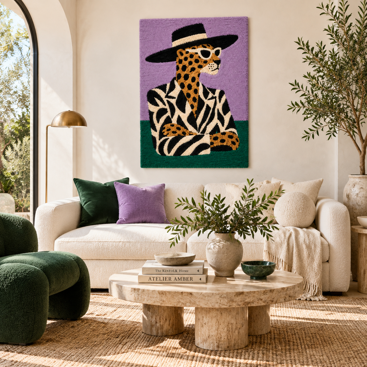 Leopard in Lavender Light — front-facing room scene [room-front]