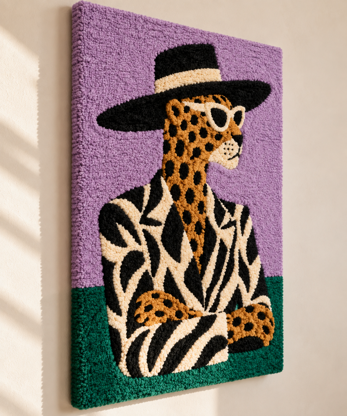 Leopard in Lavender Light — angled relief view