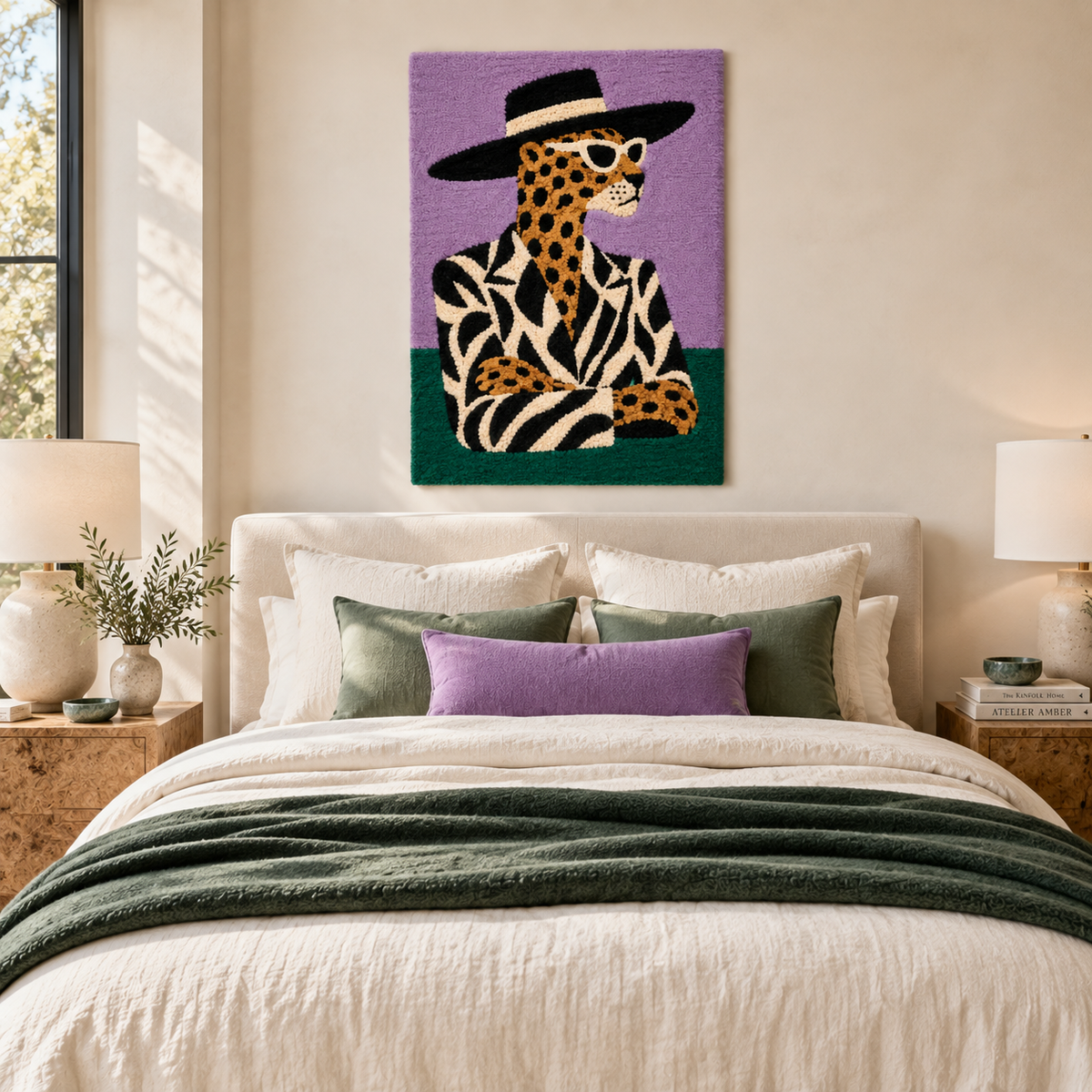 Leopard in Lavender Light — room setting