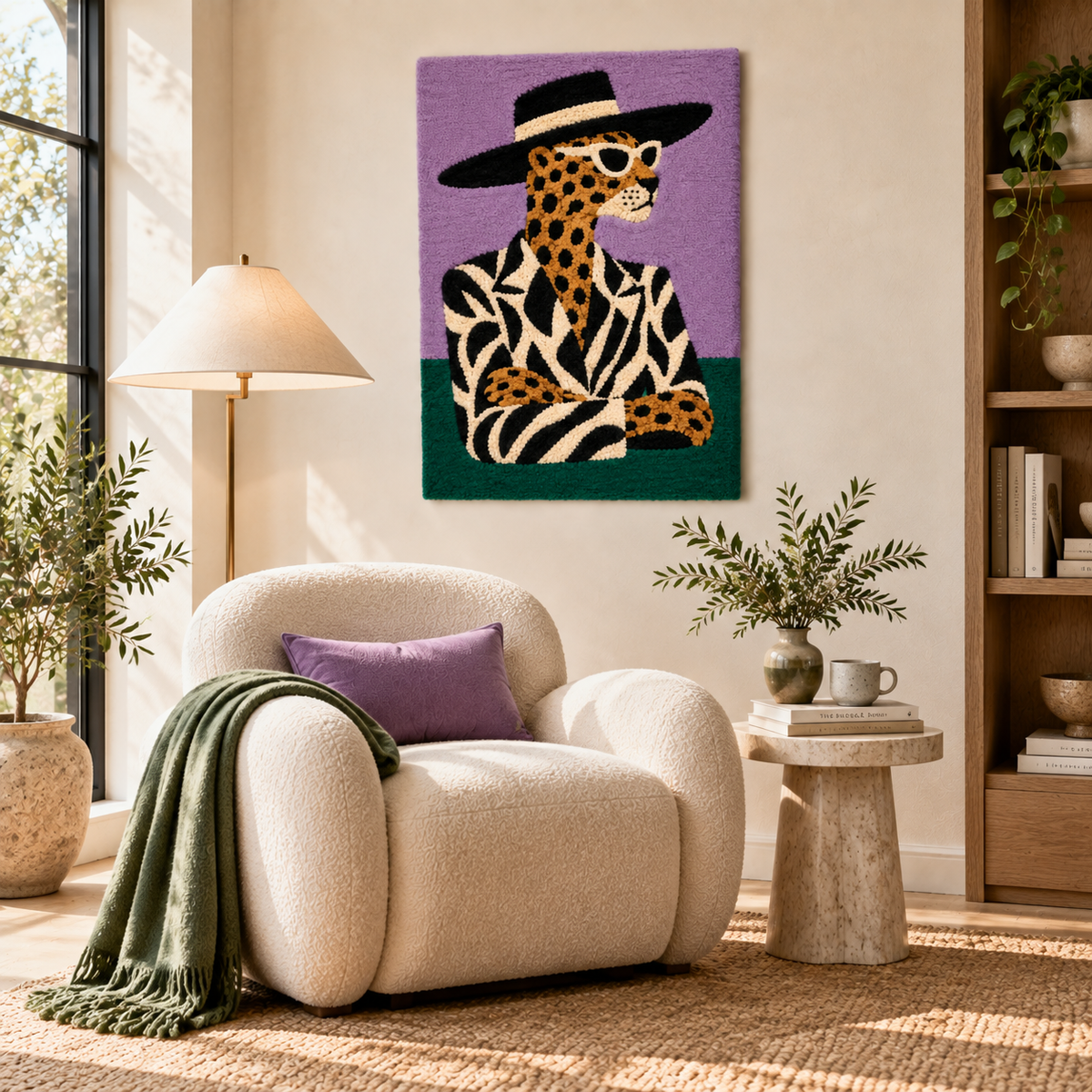 Leopard in Lavender Light — room setting