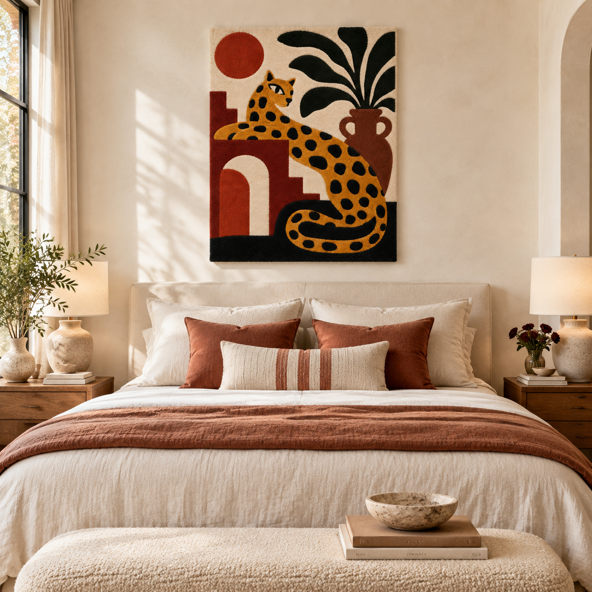 Leopard on Terracotta Terrace — room setting
