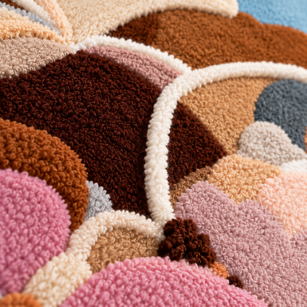 Lilac Meadow Dream — tufted wool texture detail