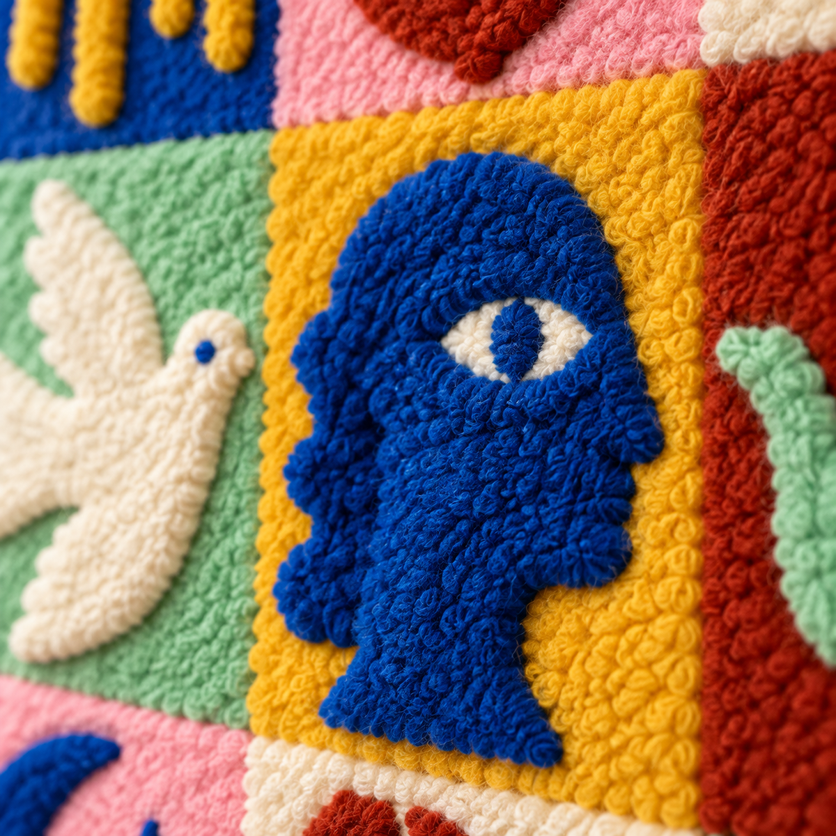 Little Joys Mosaic — tufted wool texture detail