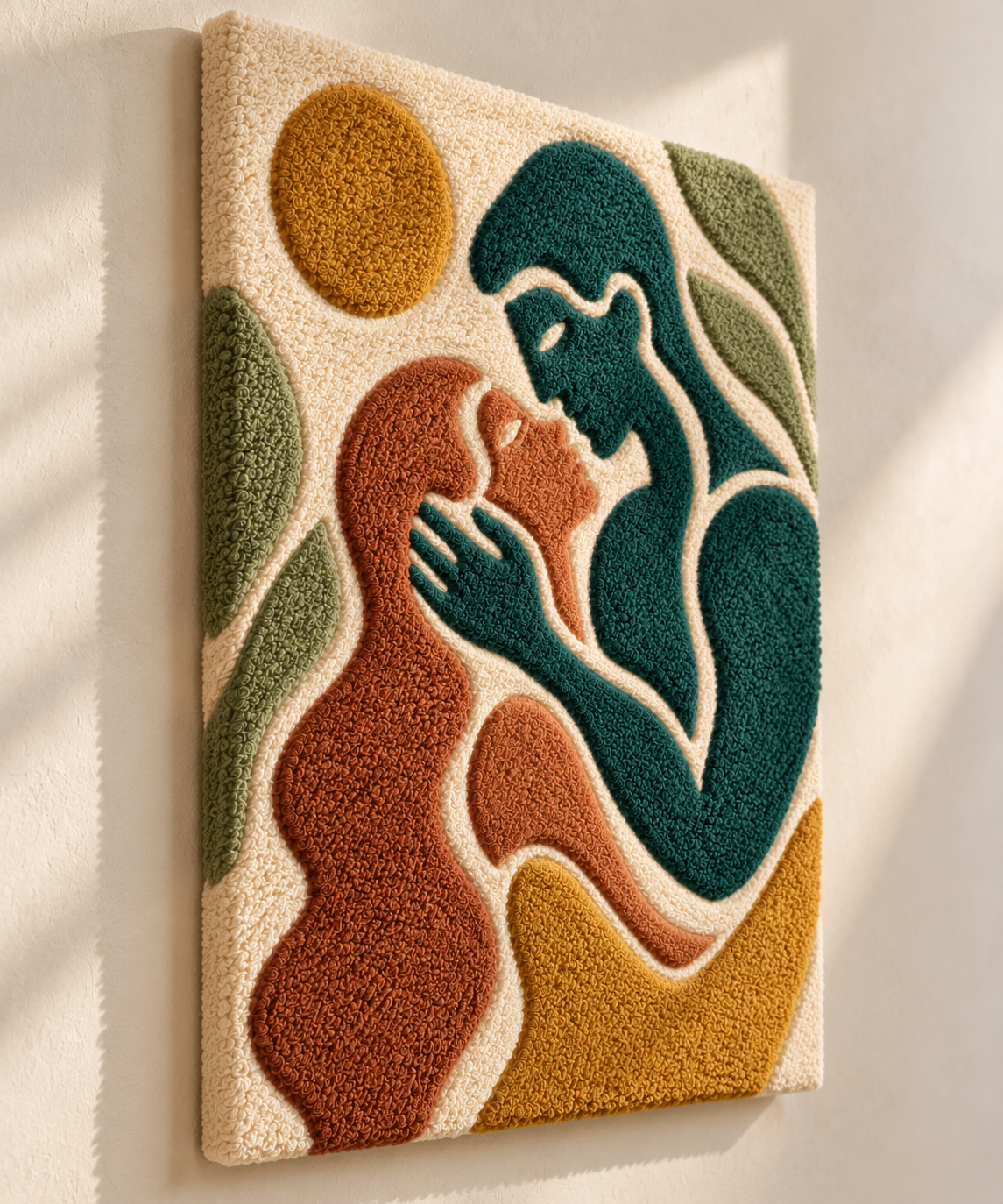 Lovers in the Olive Grove — angled relief view