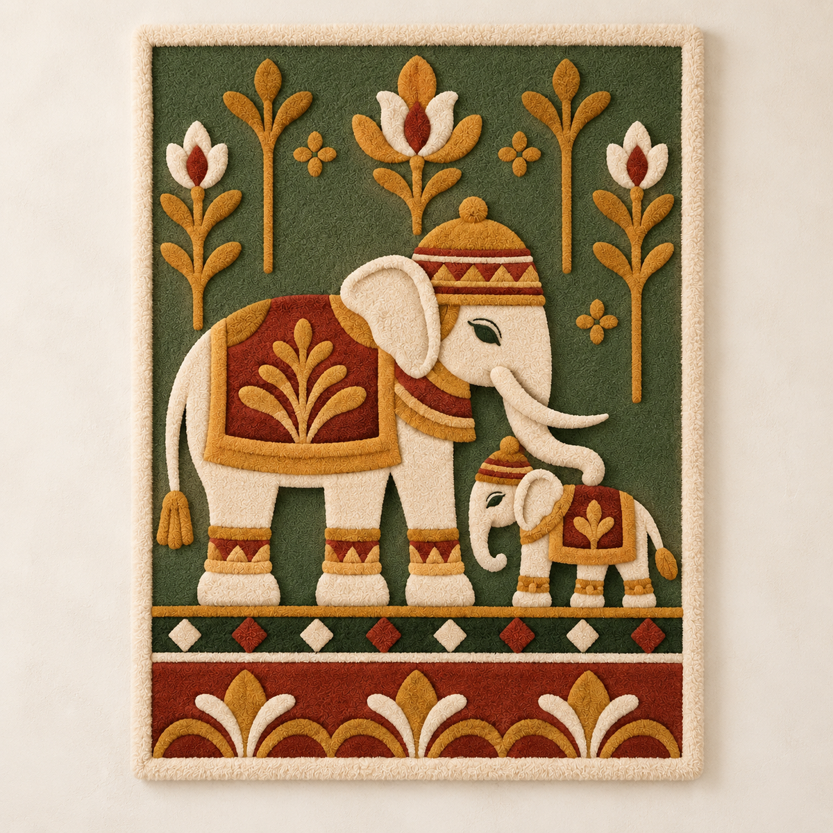 Hewn Earth marigold elephant wall art pair featuring vibrant yellow and gray elephants on a light background.