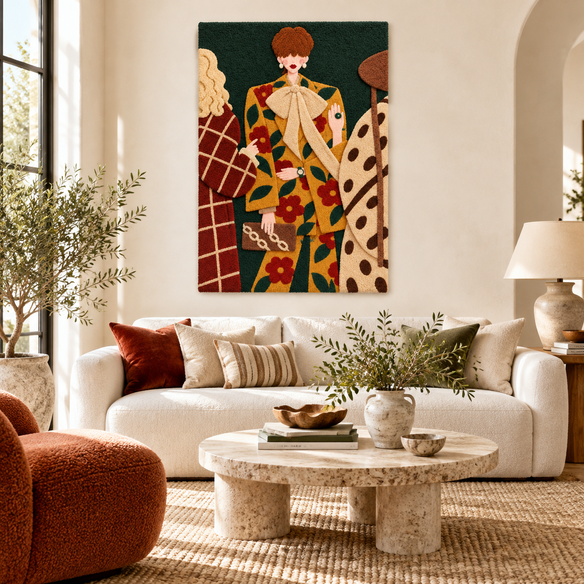 Hewn Earth marigold floral wall art featuring vibrant orange and yellow flowers in a decorative suit design for home decor.