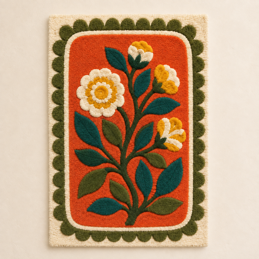 Hewn Earth Marigold Garden Panel wall art featuring vibrant marigold flower design on a decorative panel.