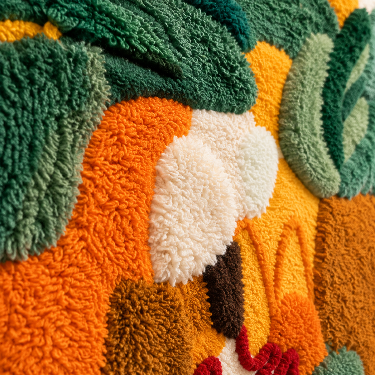 Marigold Gesture Garden — tufted wool texture detail