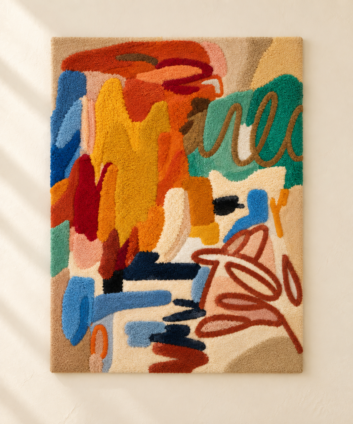Marigold painted gesture wall art by Hewn Earth featuring bold, abstract brushstrokes on a light background.