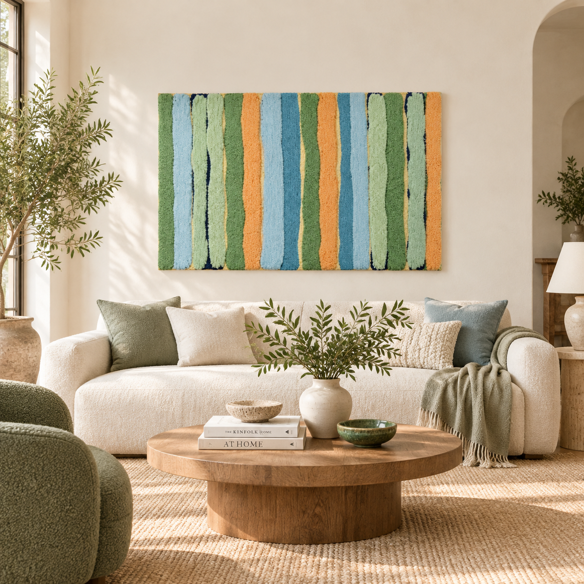 Meadowstripe Reverie — front-facing room scene