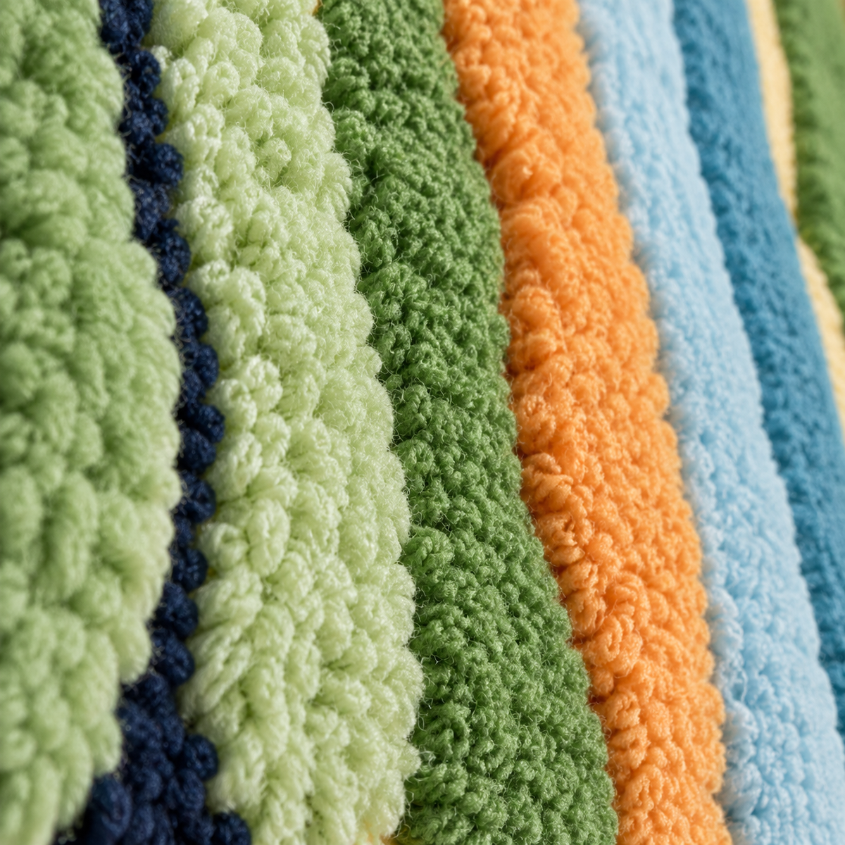 Meadowstripe Reverie — tufted wool texture detail