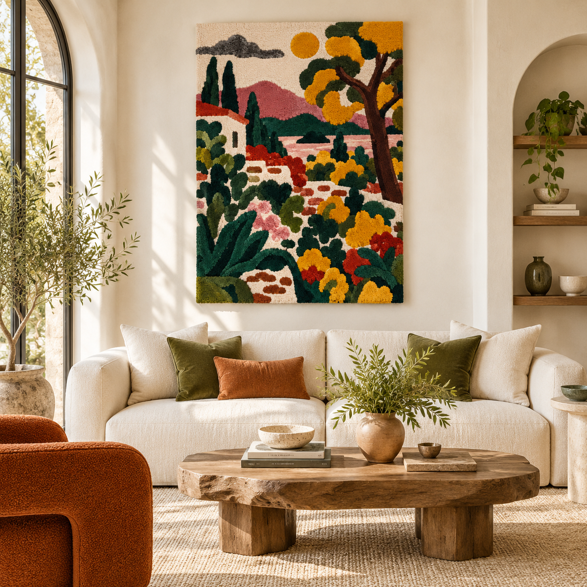 Mediterranean Garden Afternoon — front-facing room scene