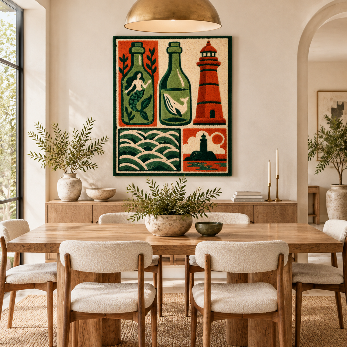 Mermaid Bottles and Coral Beacon — front-facing room scene [room-front]