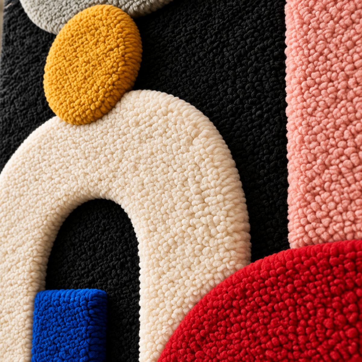 Midnight Arch Assembly — tufted wool texture detail