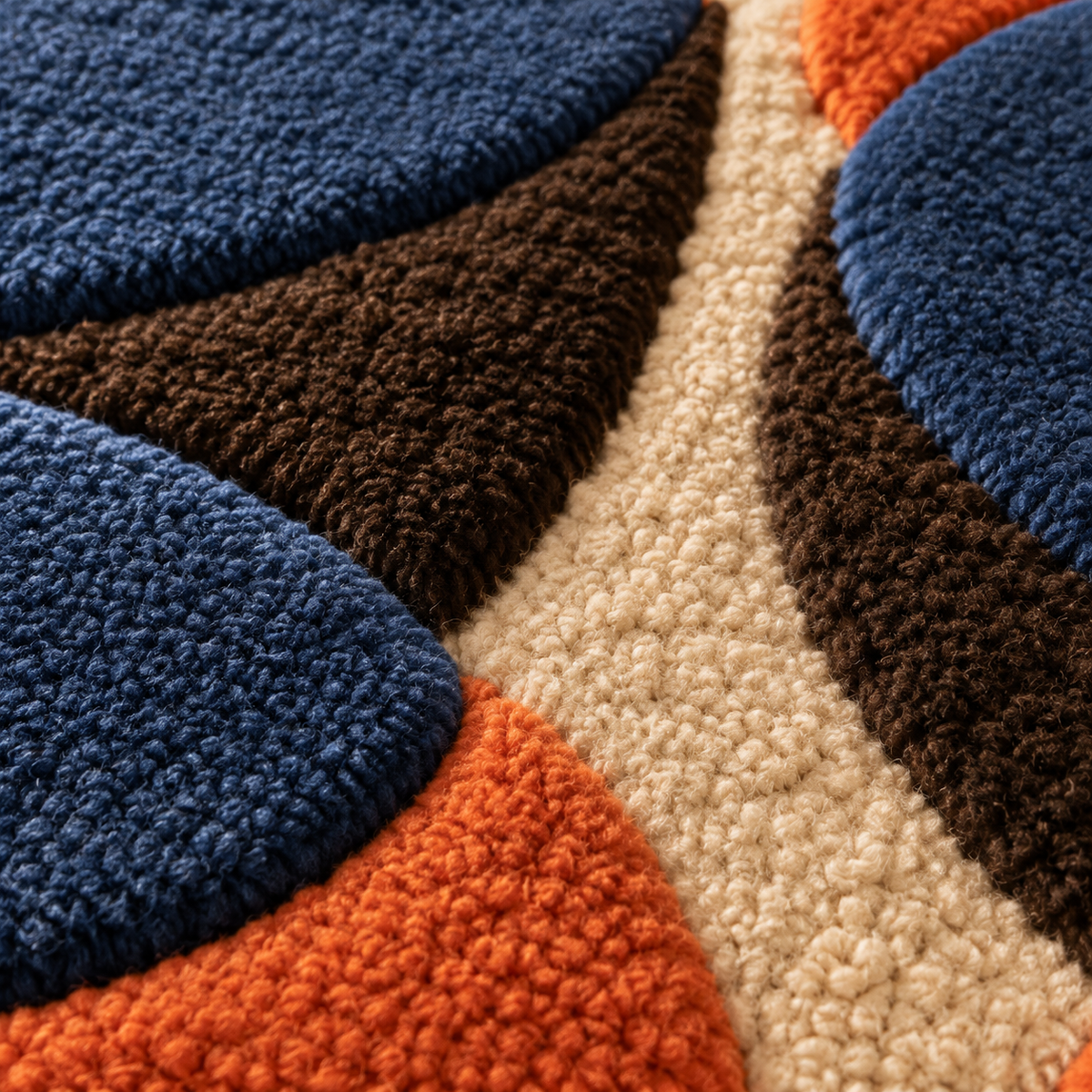 Midnight Ellipse Rhythm — tufted wool texture detail
