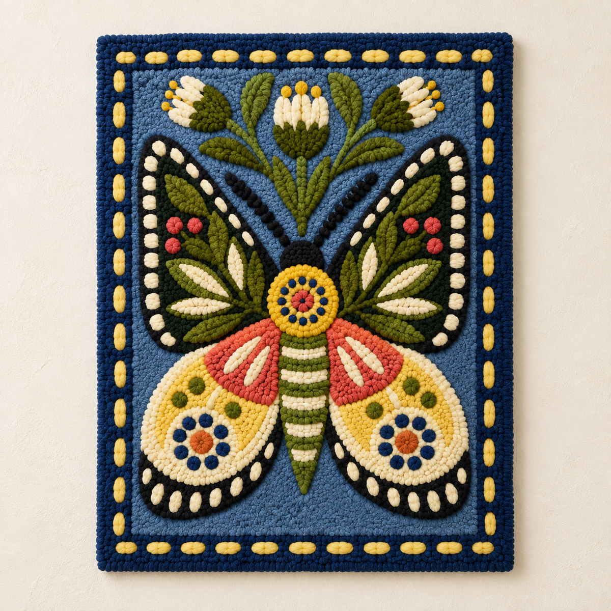 Hewn Earth Midnight Garden Butterfly wall art featuring a detailed butterfly design on a dark, artistic floral background.