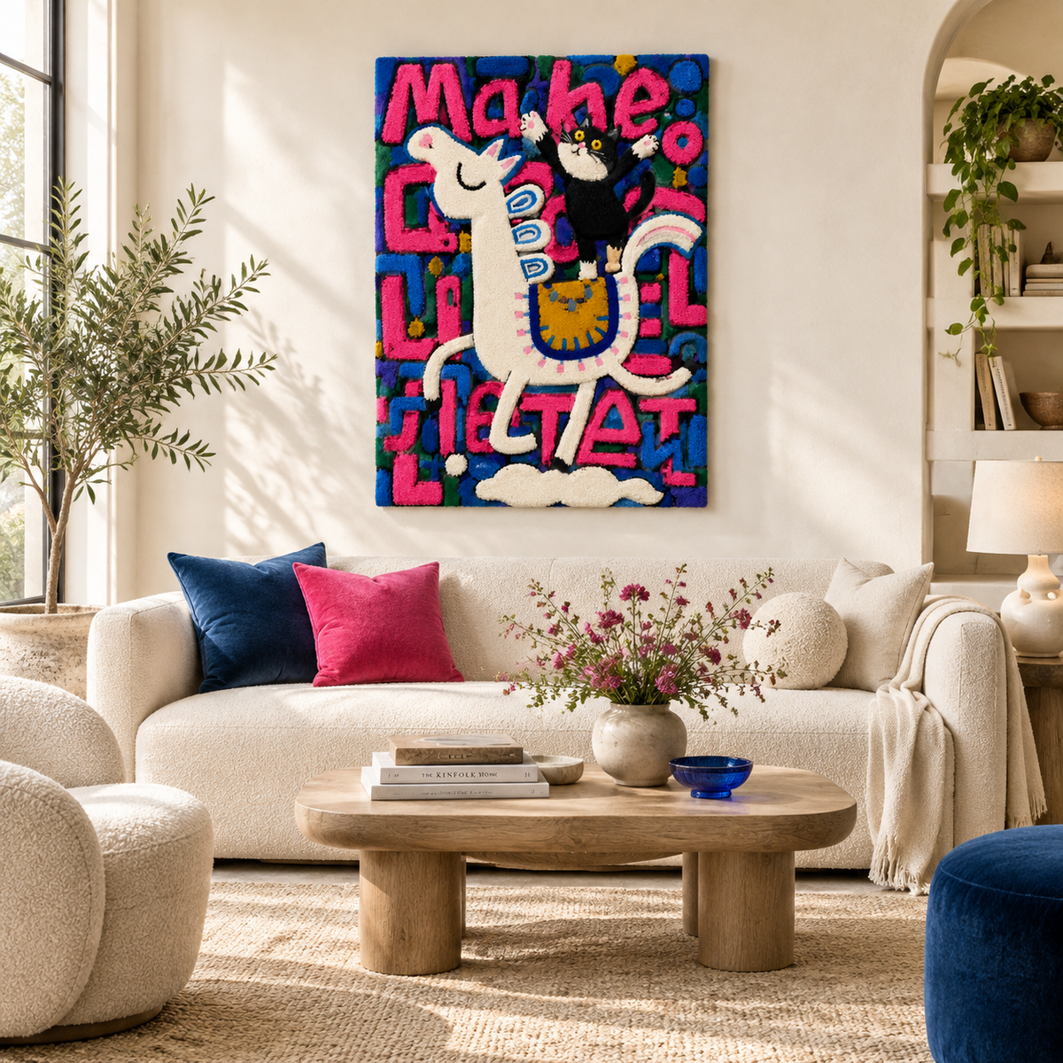 Midnight Llama Parade — front-facing room scene