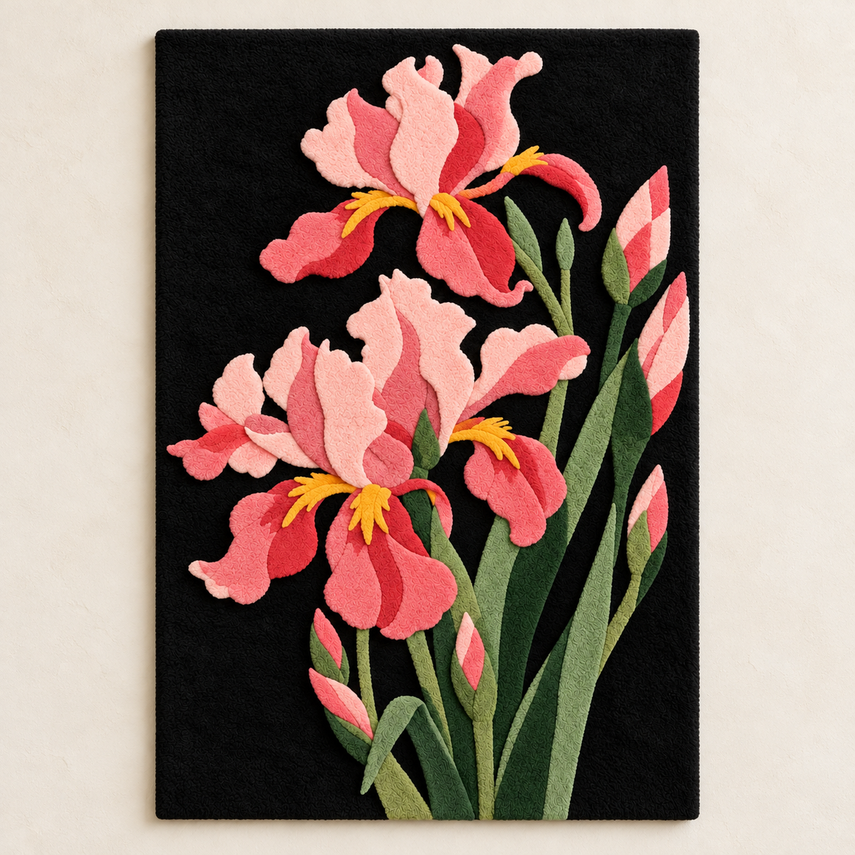 Midnight Pink Irises by Hewn Earth Studio — front product view [product-light]