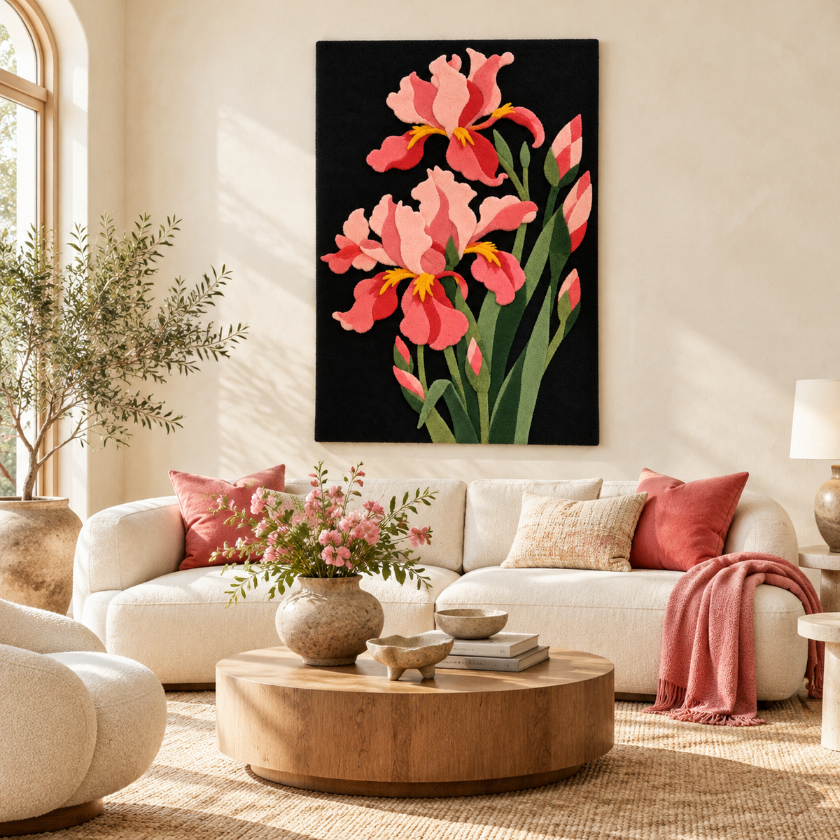 Midnight Pink Irises by Hewn Earth Studio — room setting