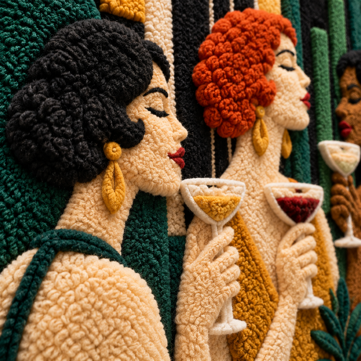 Midnight Salon — tufted wool texture detail