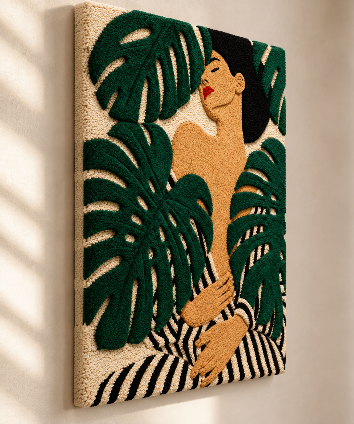 Monstera Reverie — angled relief view