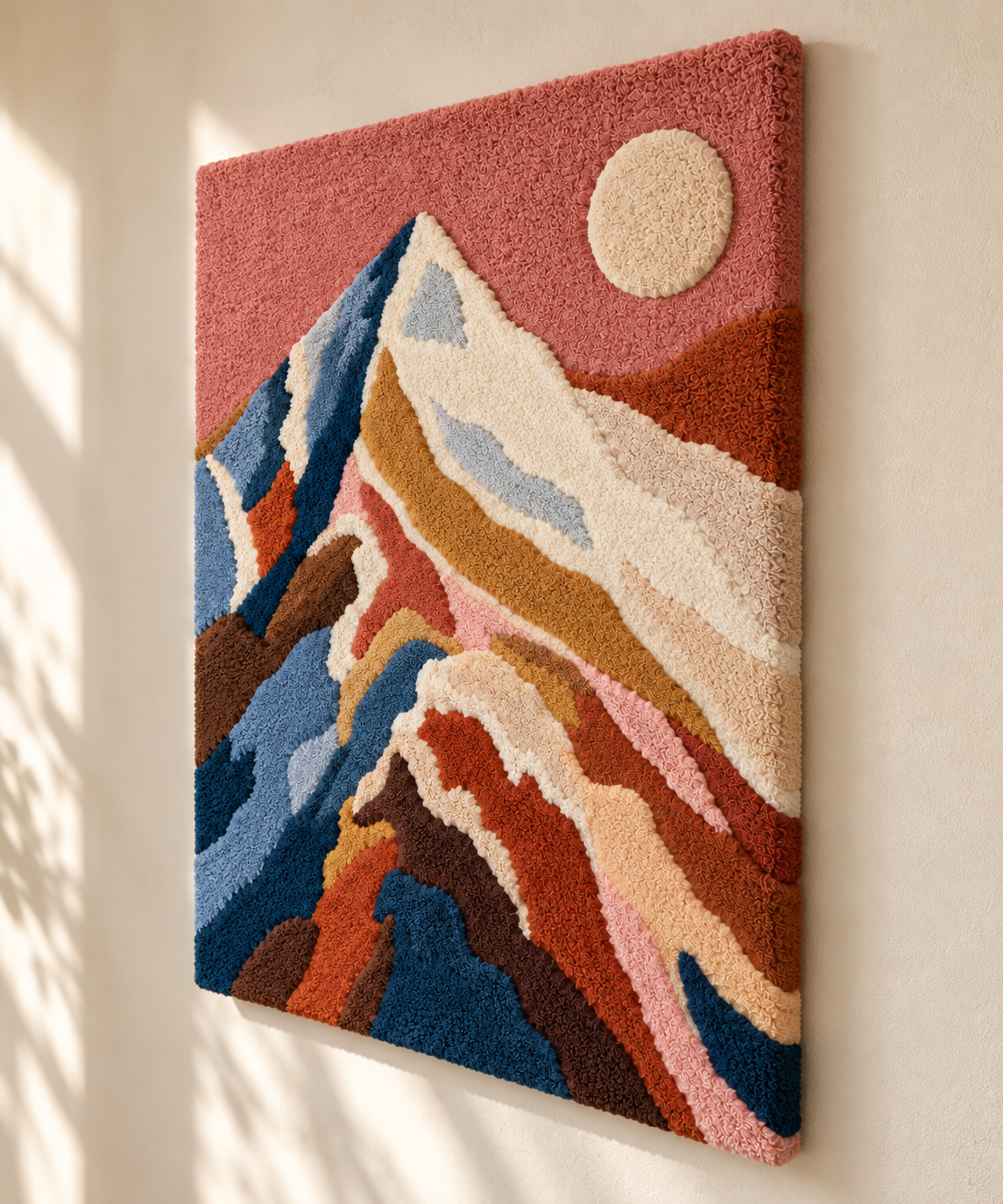 Moon Above the Rose Summit — angled relief view