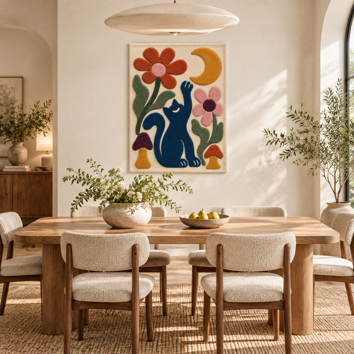Moon Reaching Garden Cat — room setting