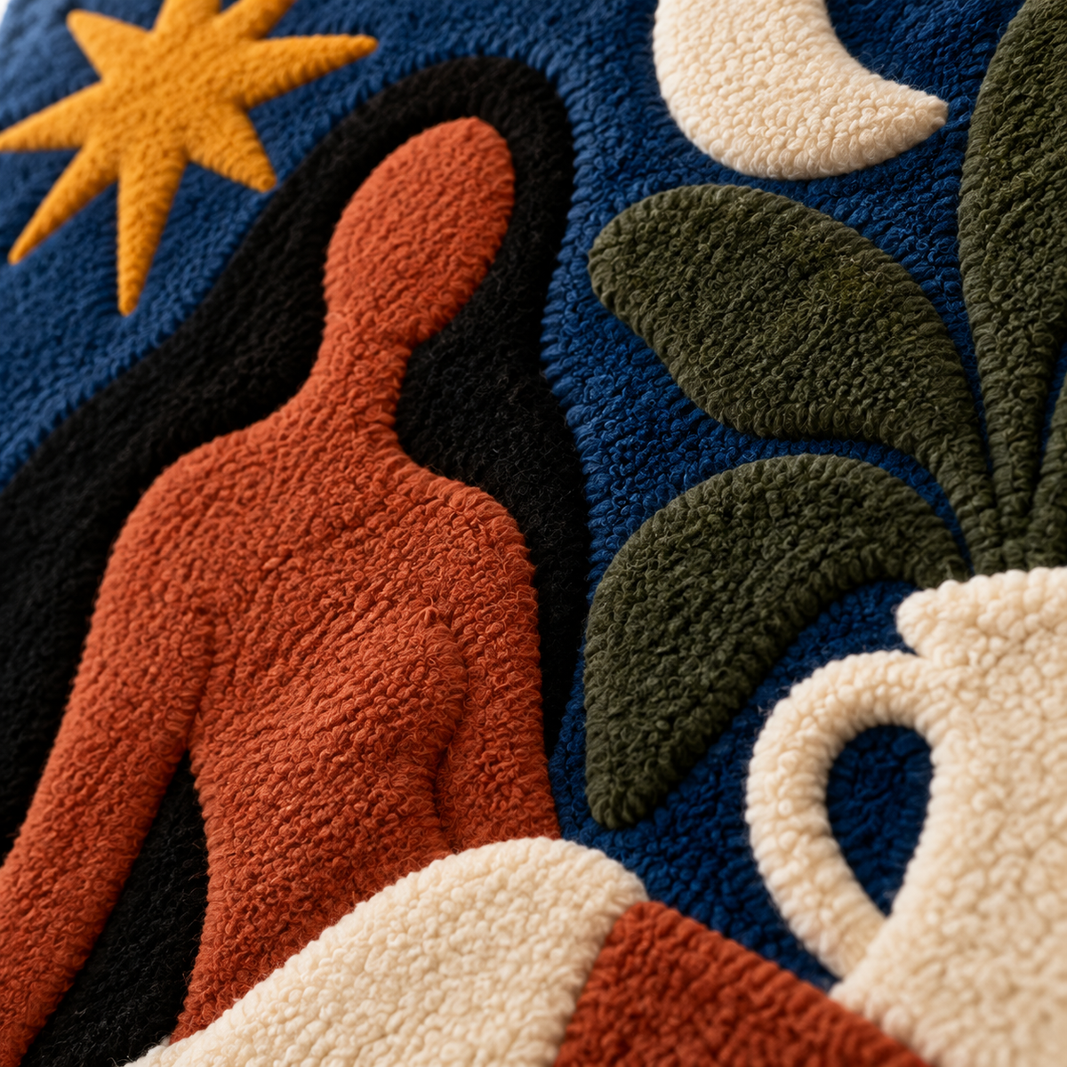 Moonlit Muse by Waves — tufted wool texture detail