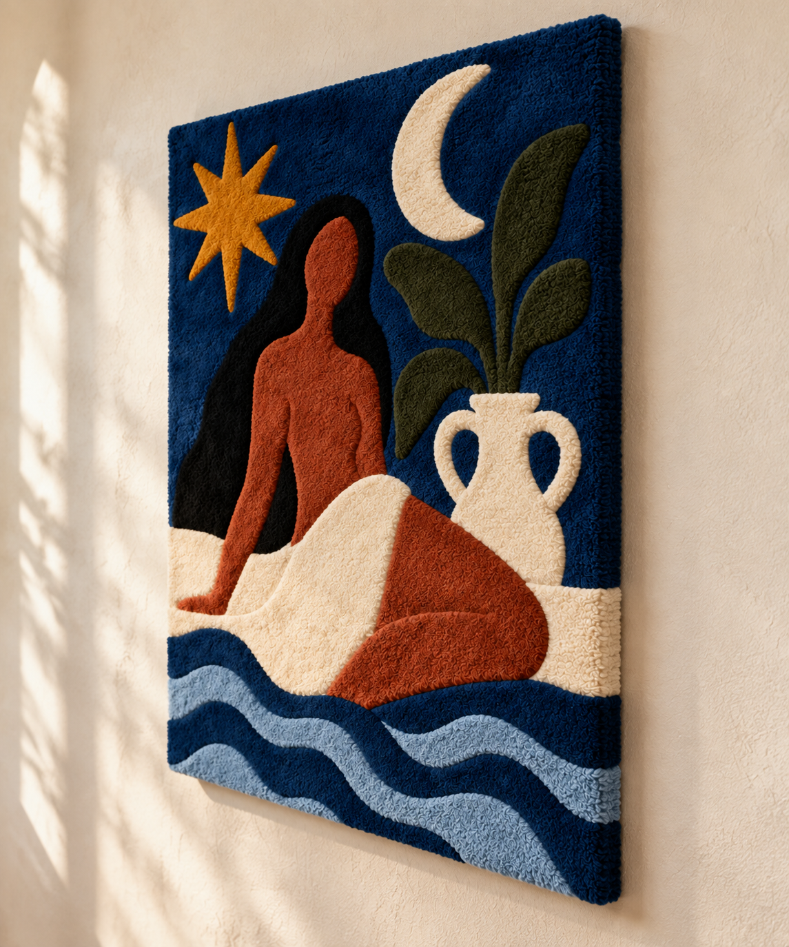Moonlit Muse by Waves — angled relief view