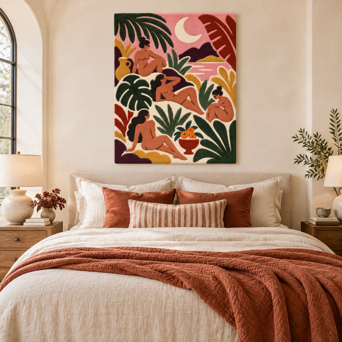 Moonlit Sanctuary of Blooming Leaves — room setting